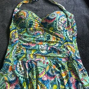 Chaps Multicolor Paisley One Piece Swimsuit never worn
